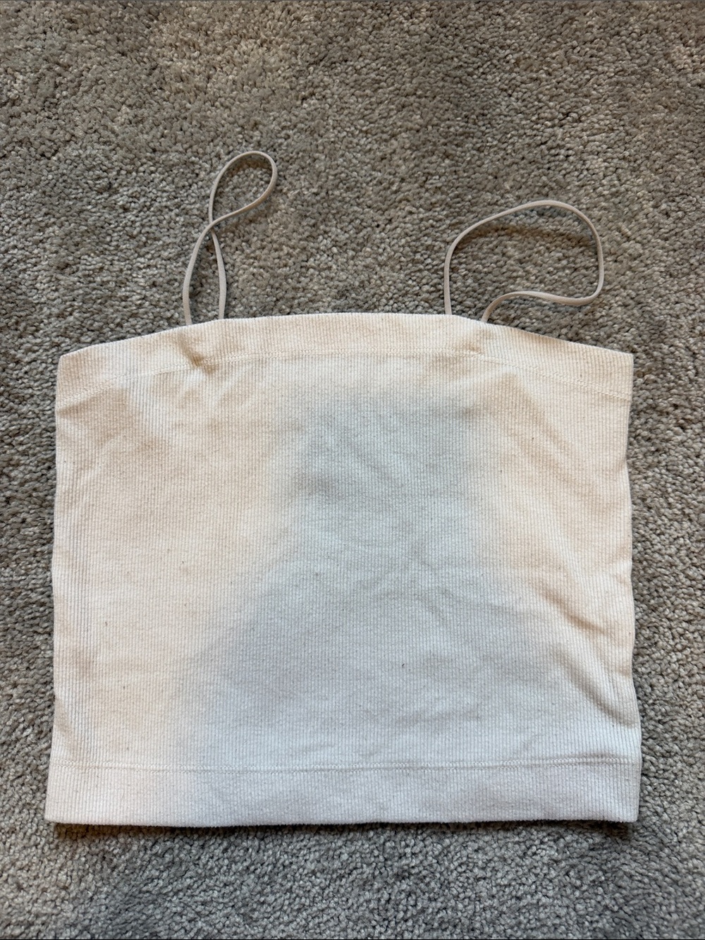 American Eagle Outfitters Cream Ribbed Cami Top